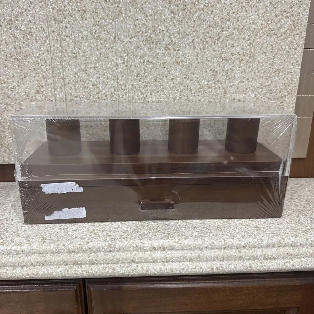 Holme & Hadfield Premium Walnut 4 Slot Watch Box with Accessory Drawer